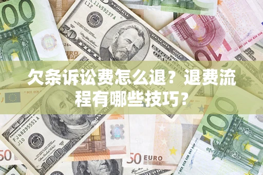 济南欠条诉讼费怎么退？退费流程有哪些技巧？