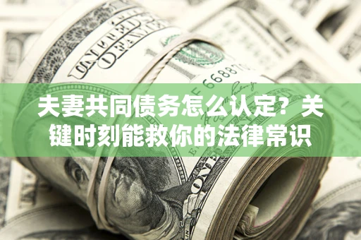 济南夫妻共同债务怎么认定？关键时刻能救你的法律常识